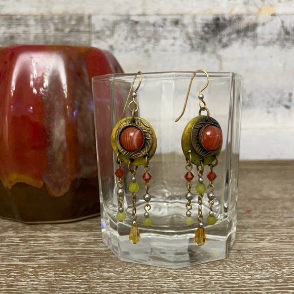 Cute Beaded Hanging Dangle Hook Earrings - Picture 2 of 10